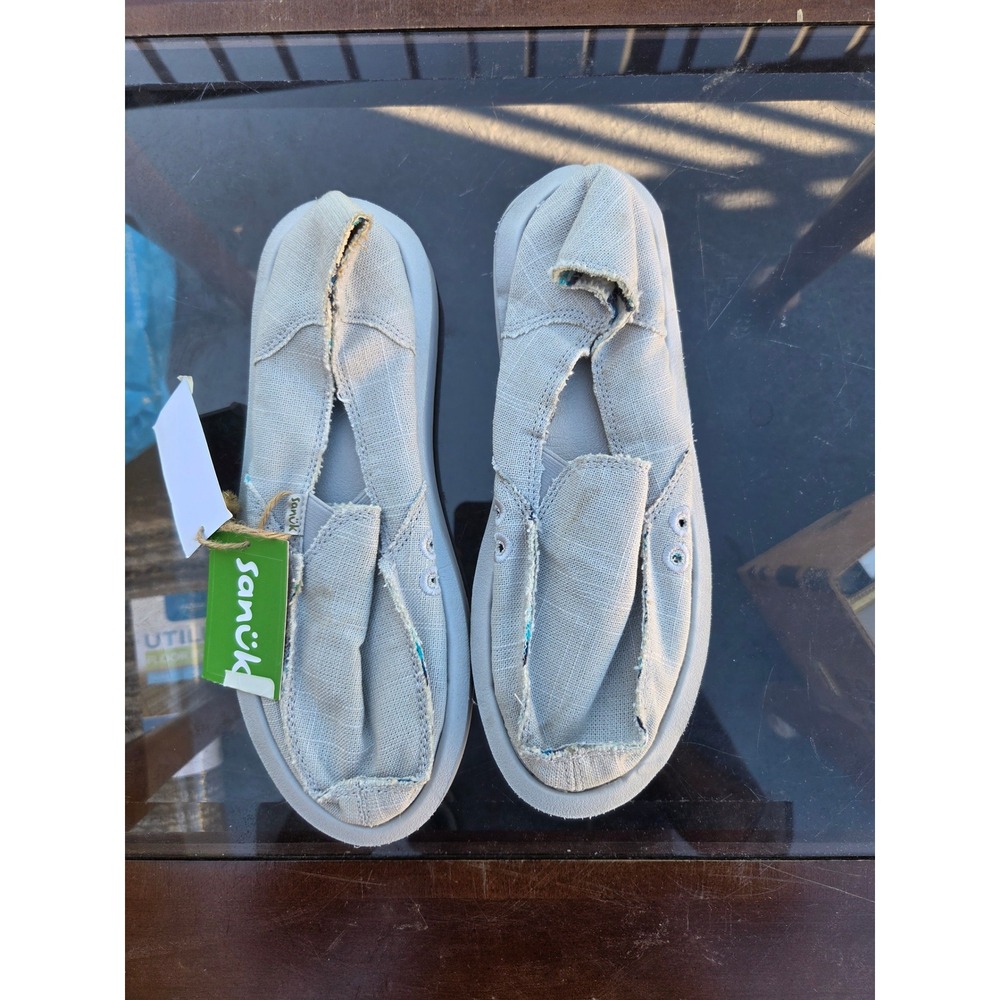 Sanuk W Donna ST Hemp Grey Slip On Sidewalk Surfer Shoes 1119310 Womens Size 8